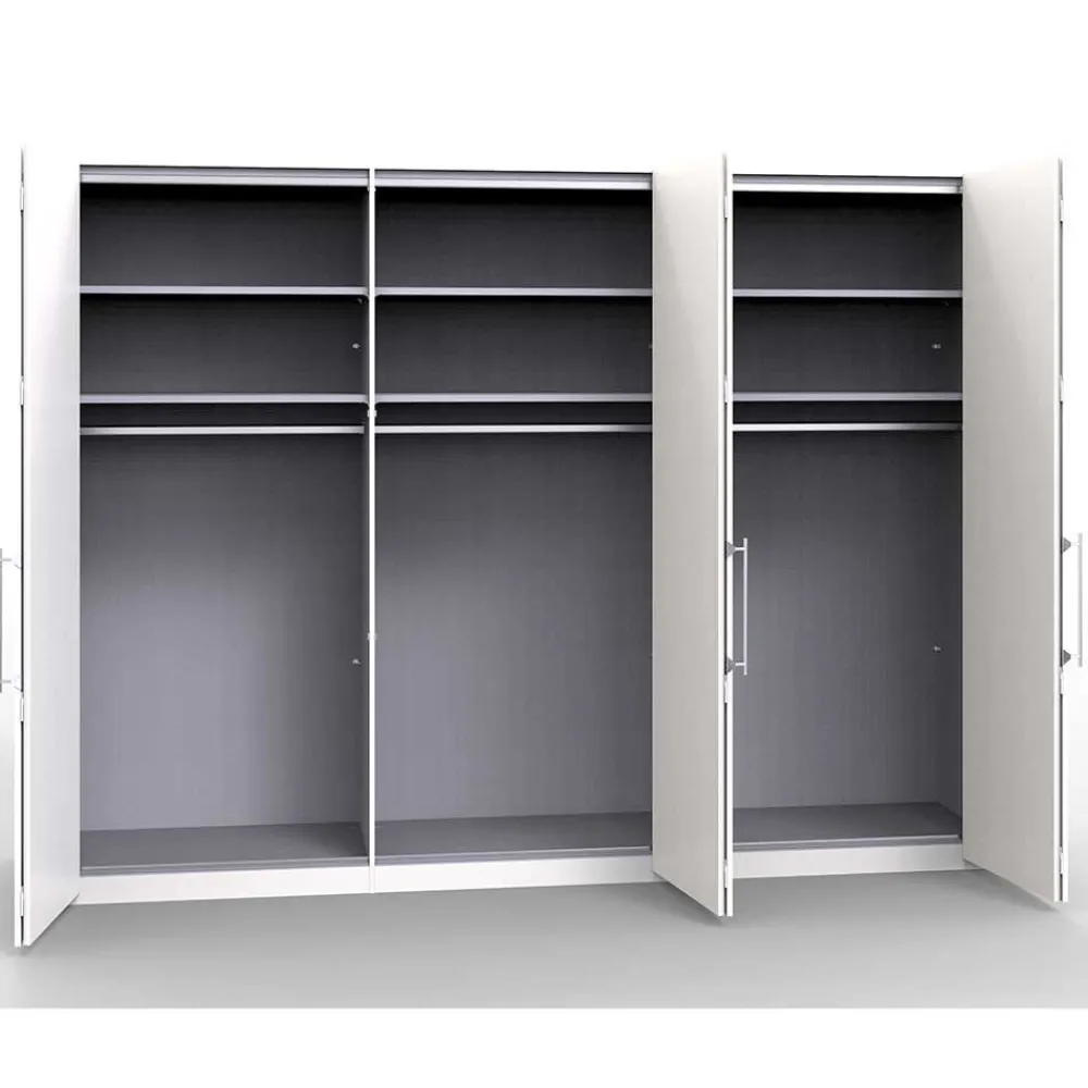 Wohnen Kleiderschränke<3-türiger Falttüren Kleiderschrank in Creme - Zidarie