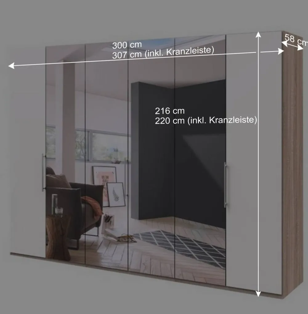Wohnen Kleiderschränke|Schränke<3-türiger Falttüren-Kleiderschrank 300 cm - Vaclyn