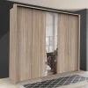 Wohnen Kleiderschränke<3-türiger Falttüren-Kleiderschrank mit Spiegel - Zayun
