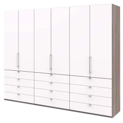 Wohnen Kleiderschränke|Schränke<3-türiger Falttürenschrank mit 12 Schubladen - Tivierto