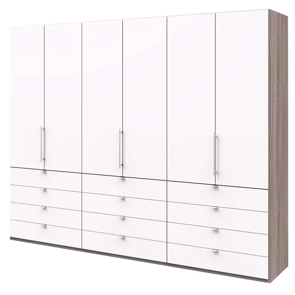 Wohnen Kleiderschränke|Schränke<3-türiger Falttürenschrank mit 12 Schubladen - Tivierto