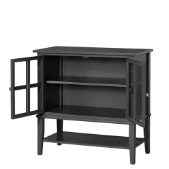 Wohnen Vitrinen<2-türiger Glasschrank in Schwarz - Epiros