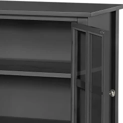 Wohnen Vitrinen<2-türiger Glasschrank in Schwarz - Epiros