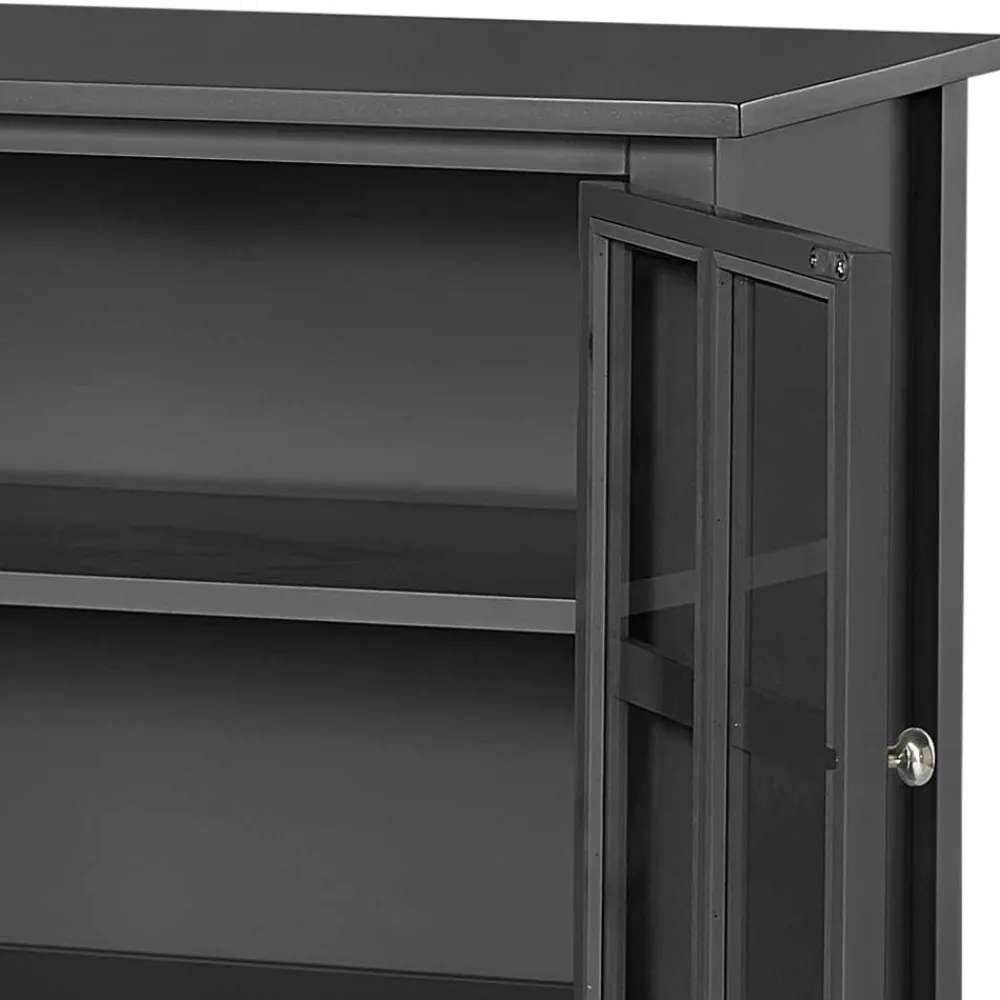 Wohnen Vitrinen<2-türiger Glasschrank in Schwarz - Epiros