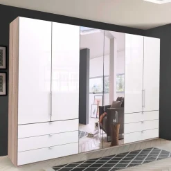 Wohnen Kleiderschränke<3-türiger Gleittüren-Kleiderschrank mit Spiegel - Bosays