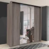 Wohnen Kleiderschränke<2-türiger Holz Look Kleiderschrank mit Spiegel - Crenba