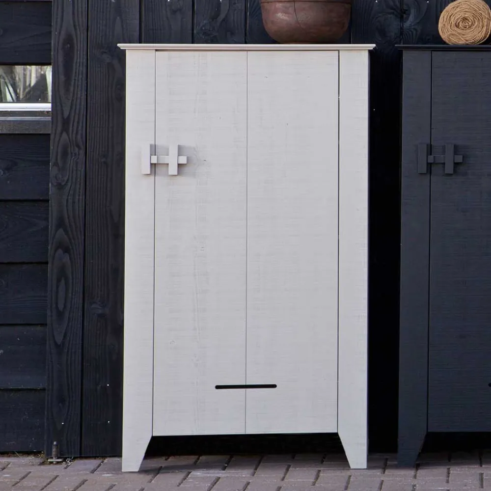 Wohnen Schränke<1-türiger Kiefer Schrank in hellem Grau - Ennyano