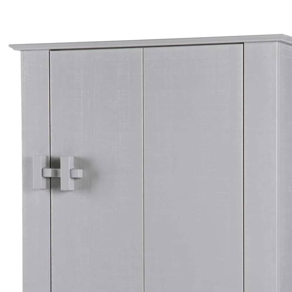 Wohnen Schränke<1-türiger Kiefer Schrank in hellem Grau - Ennyano