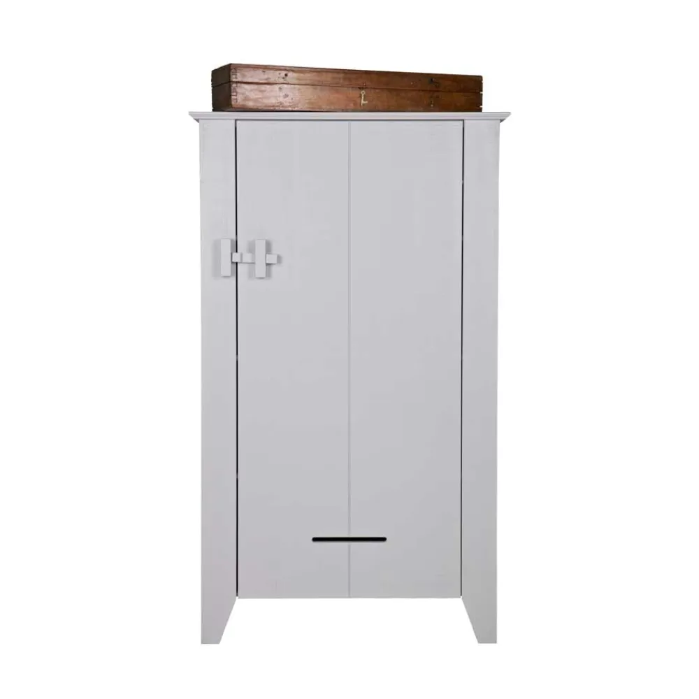 Wohnen Schränke<1-türiger Kiefer Schrank in hellem Grau - Ennyano