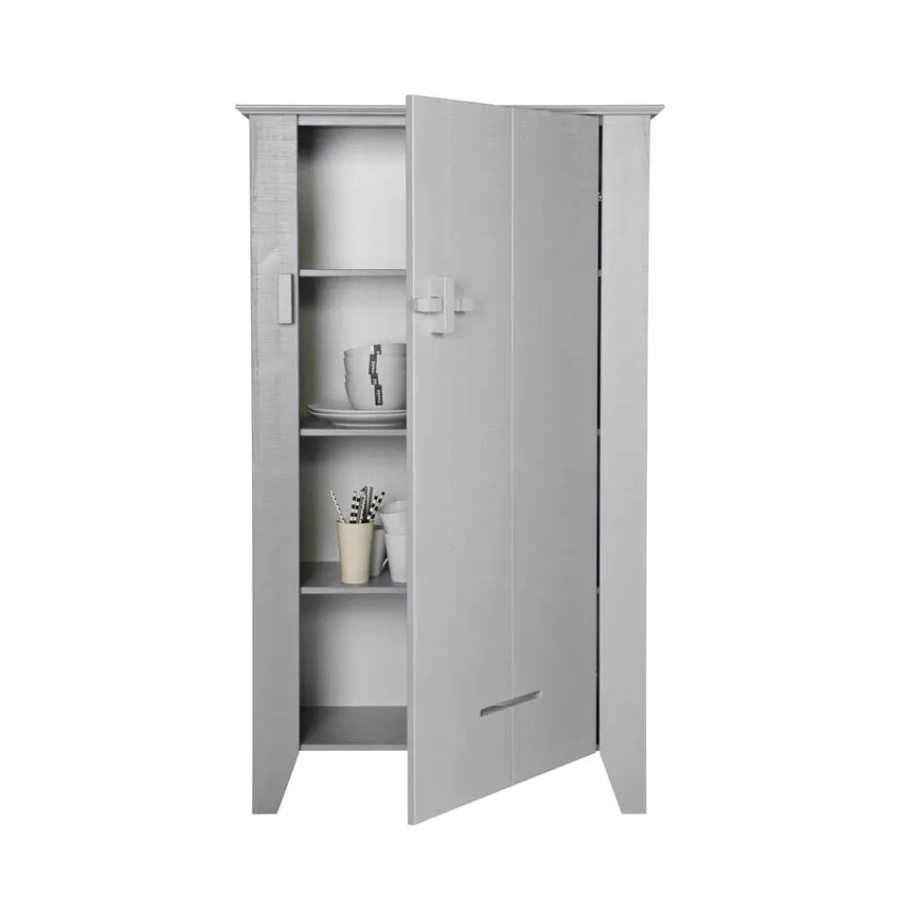 Wohnen Schränke<1-türiger Kiefer Schrank in hellem Grau - Ennyano