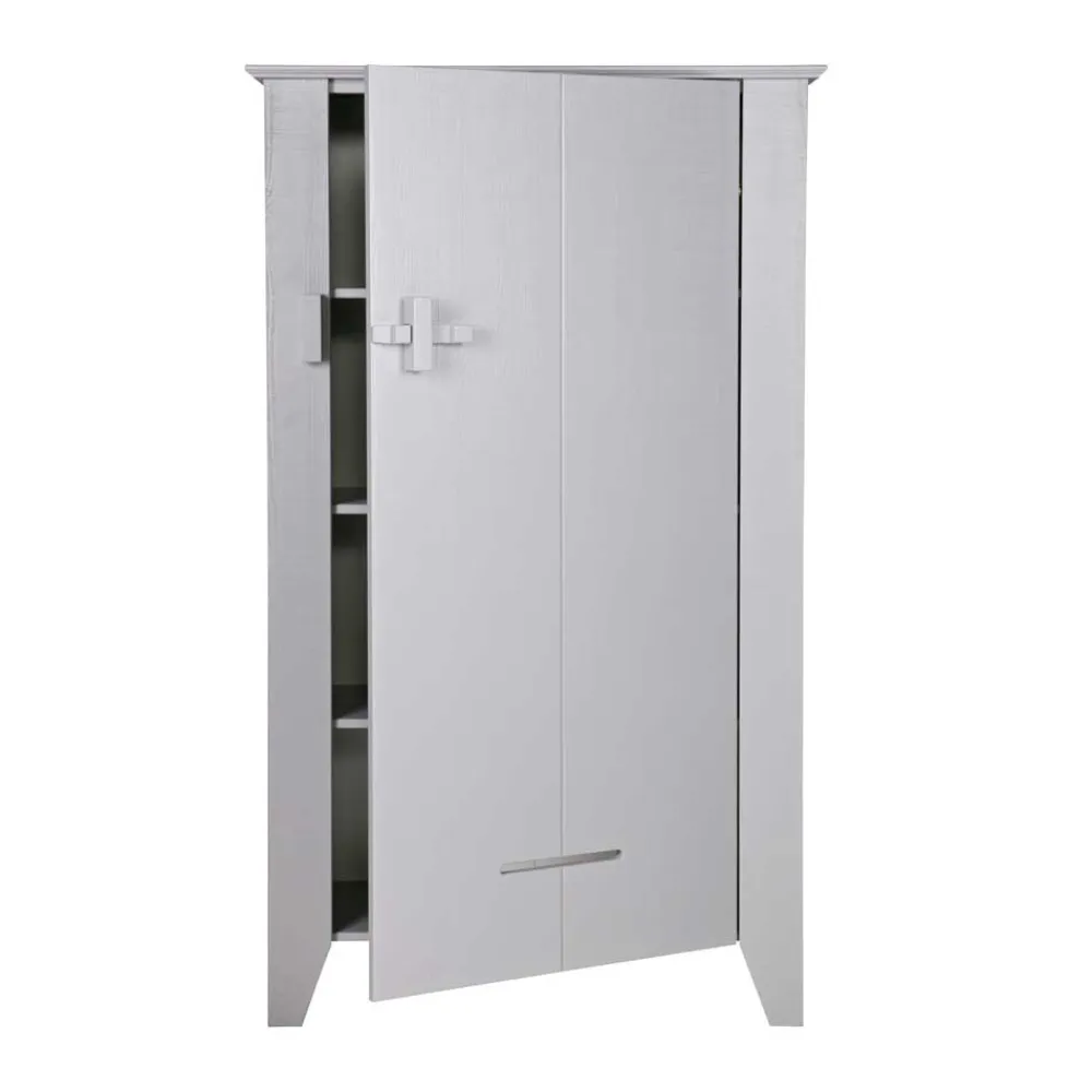 Wohnen Schränke<1-türiger Kiefer Schrank in hellem Grau - Ennyano