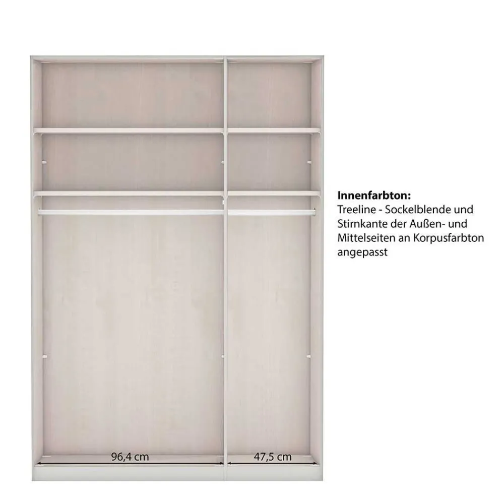 Wohnen Kleiderschränke<3-türiger Kleiderschrank 150 cm breit - Flinn