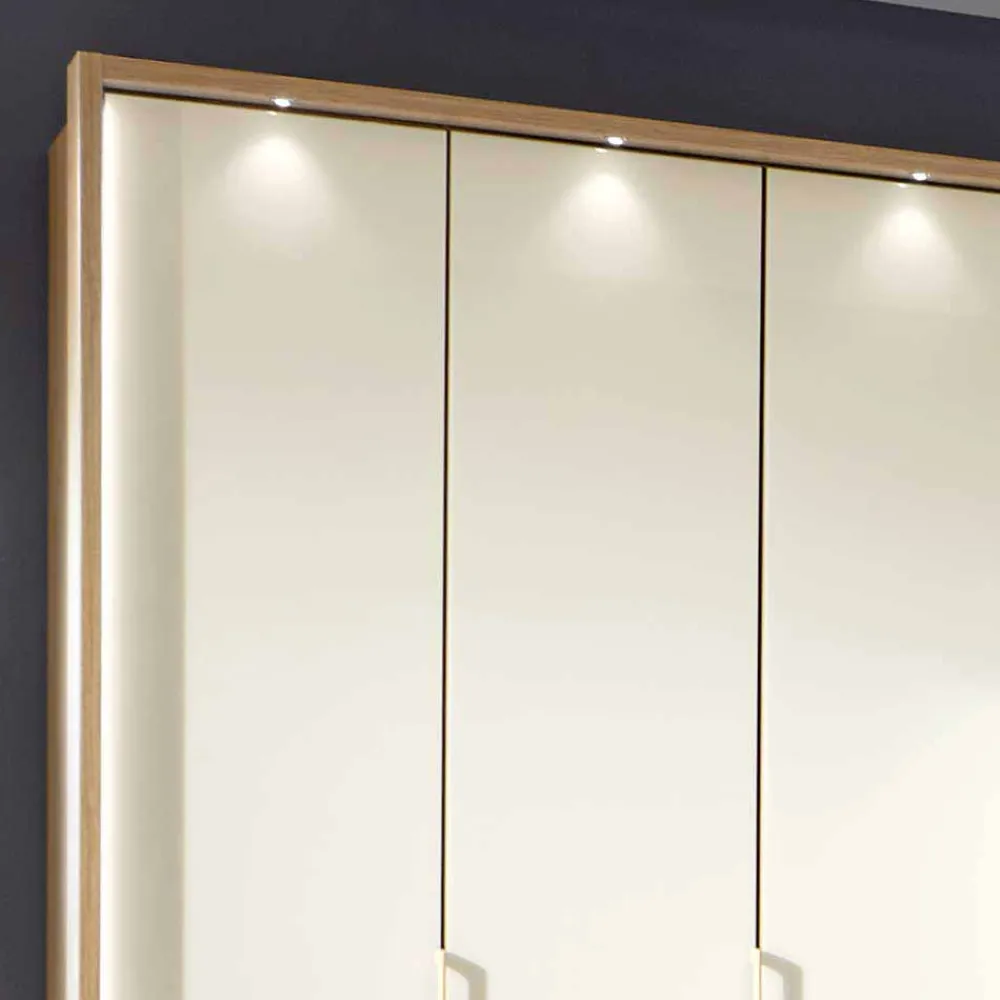 Wohnen Kleiderschränke<5-türiger Kleiderschrank Anglesia in Creme und Eiche