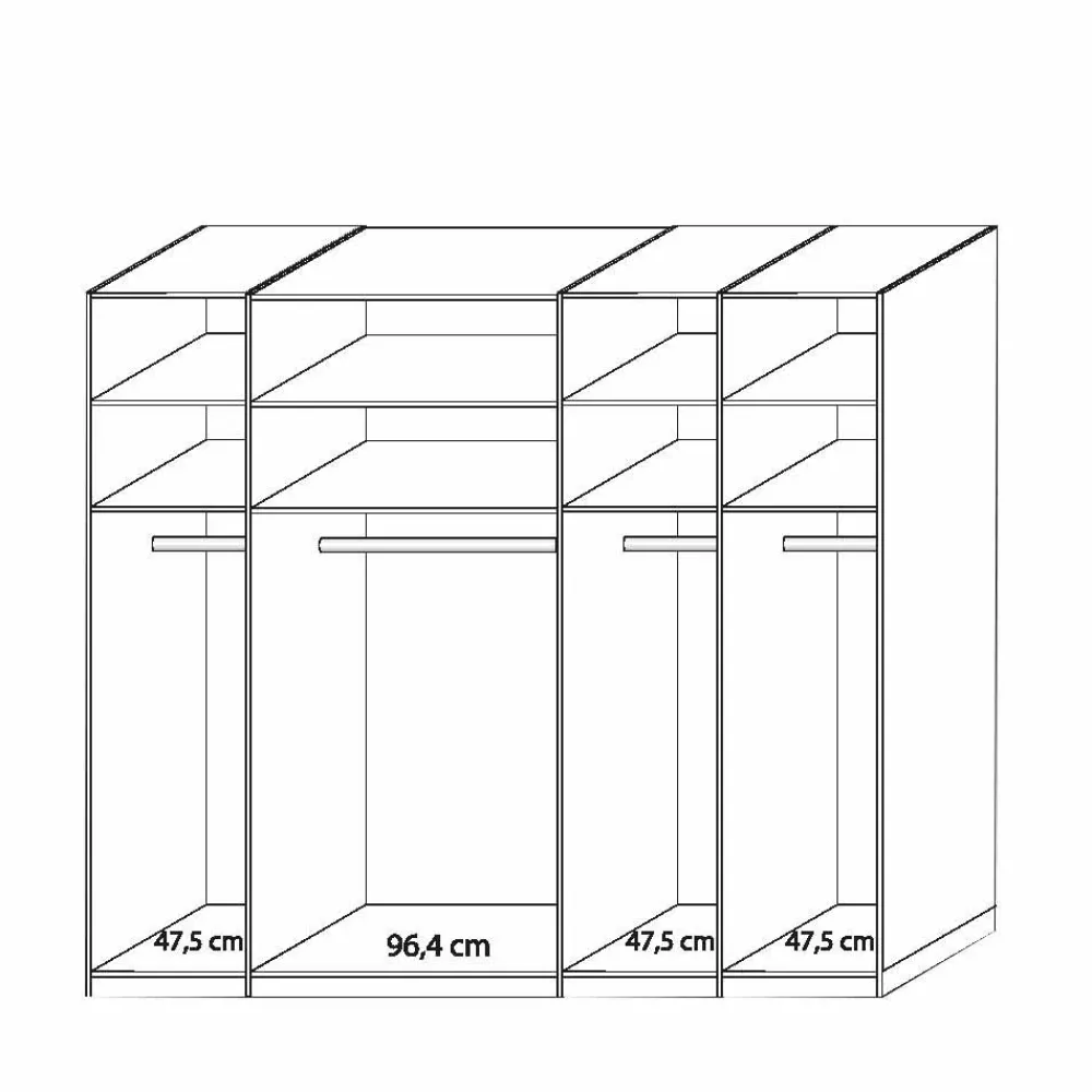 Wohnen Kleiderschränke<5-türiger Kleiderschrank Anglesia in Creme und Eiche
