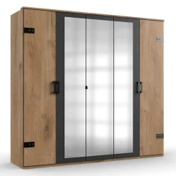 Wohnen Kleiderschränke<5-türiger Kleiderschrank im Industry und Loft Stil - Enegal