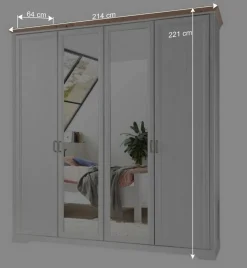 Wohnen Kleiderschränke<4-türiger Kleiderschrank im Modern Country Style - Maggio