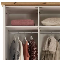 Wohnen Kleiderschränke<3-türiger Kleiderschrank in Weiß & Eiche Dekor - Malvissa