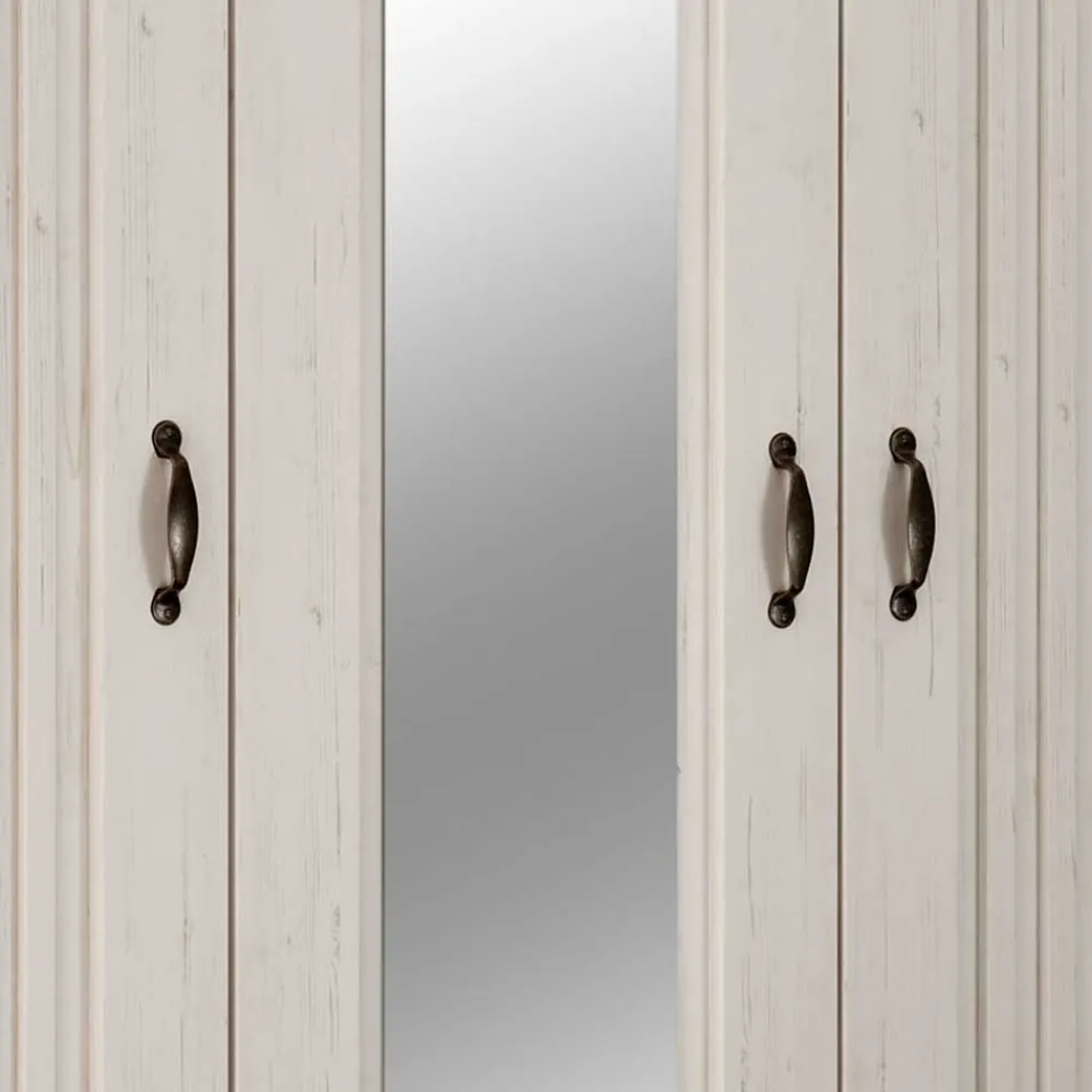 Wohnen Kleiderschränke<3-türiger Kleiderschrank in Weiß & Eiche Dekor - Malvissa