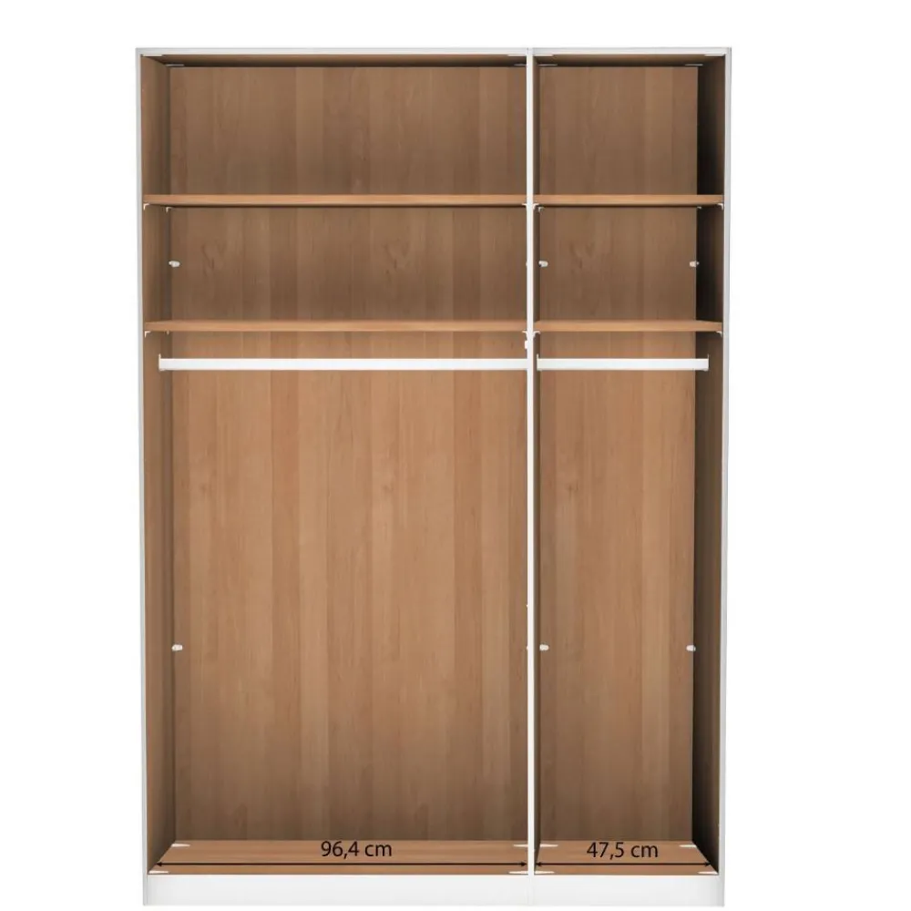 Wohnen Kleiderschränke|Schränke<3-türiger Kleiderschrank in Erle teilmassiv - Hung