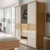 Wohnen Kleiderschränke|Schränke<3-türiger Kleiderschrank in Eiche & Beige - Emdsiva