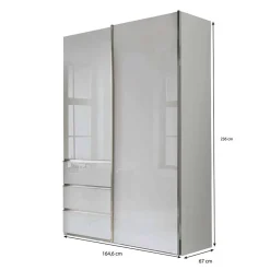 Wohnen Kleiderschränke<2-türiger Kleiderschrank in Weiß Glas - Heralisa
