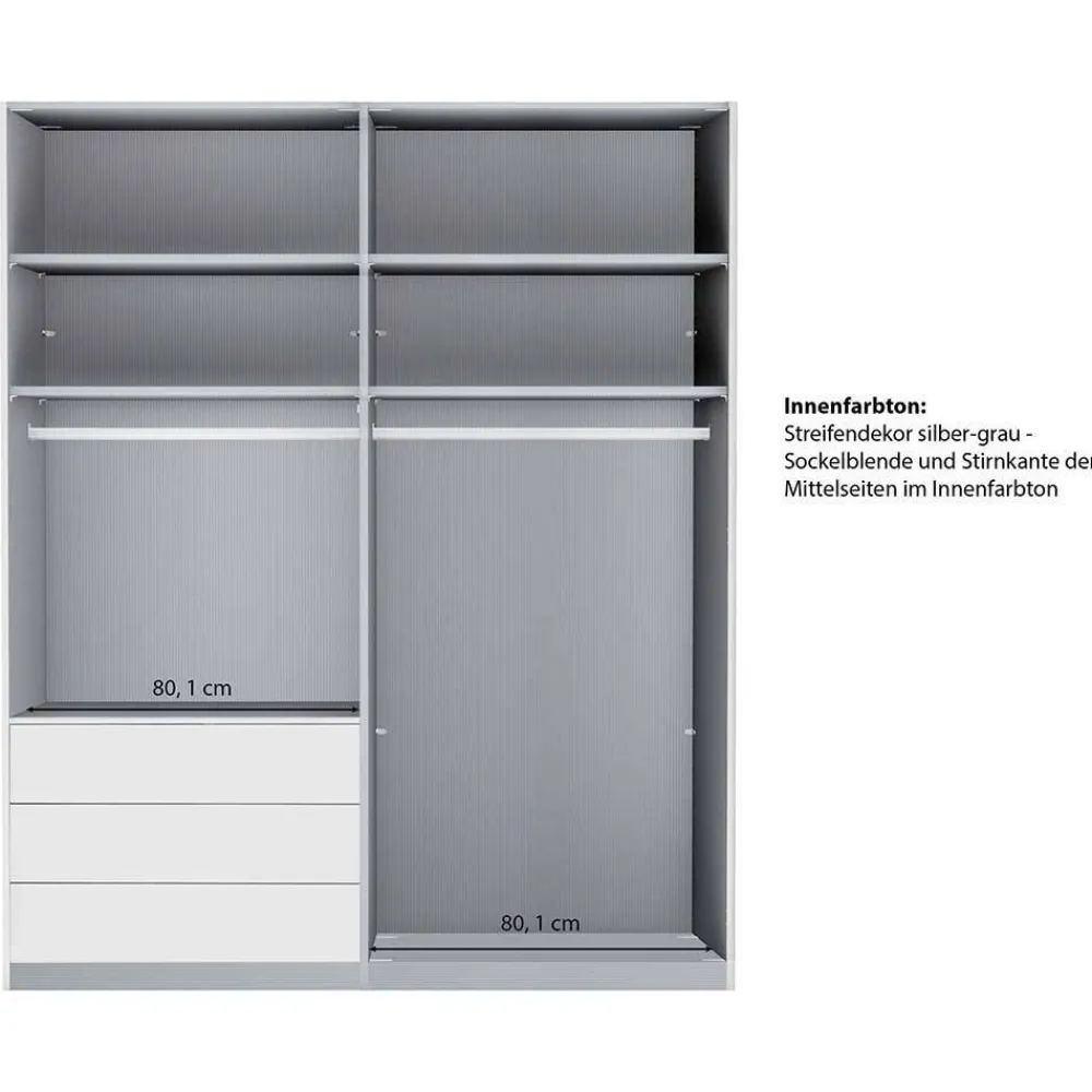 Wohnen Kleiderschränke<2-türiger Kleiderschrank in Weiß Glas - Heralisa