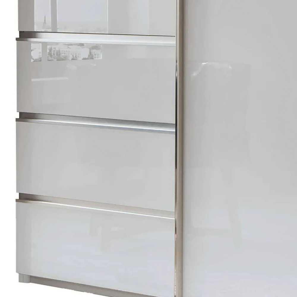 Wohnen Kleiderschränke<2-türiger Kleiderschrank in Weiß Glas - Heralisa