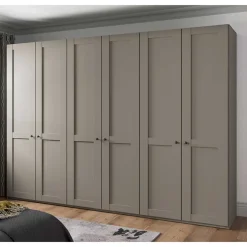 Wohnen Kleiderschränke<6-türiger Kleiderschrank in Hellgrau - Ridonna
