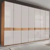 Wohnen Kleiderschränke|Schränke<7-türiger Kleiderschrank in Weiß Glas - Dilacco
