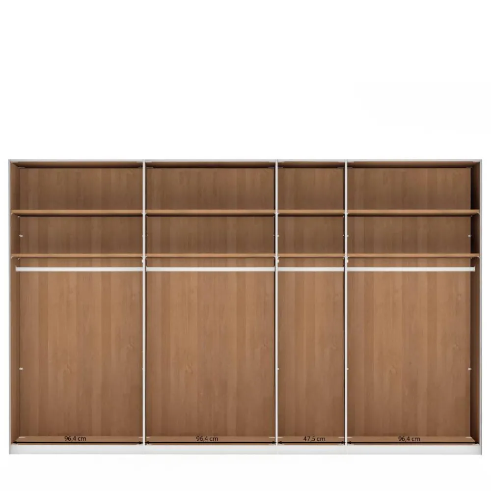 Wohnen Kleiderschränke|Schränke<7-türiger Kleiderschrank in Weiß Glas - Dilacco