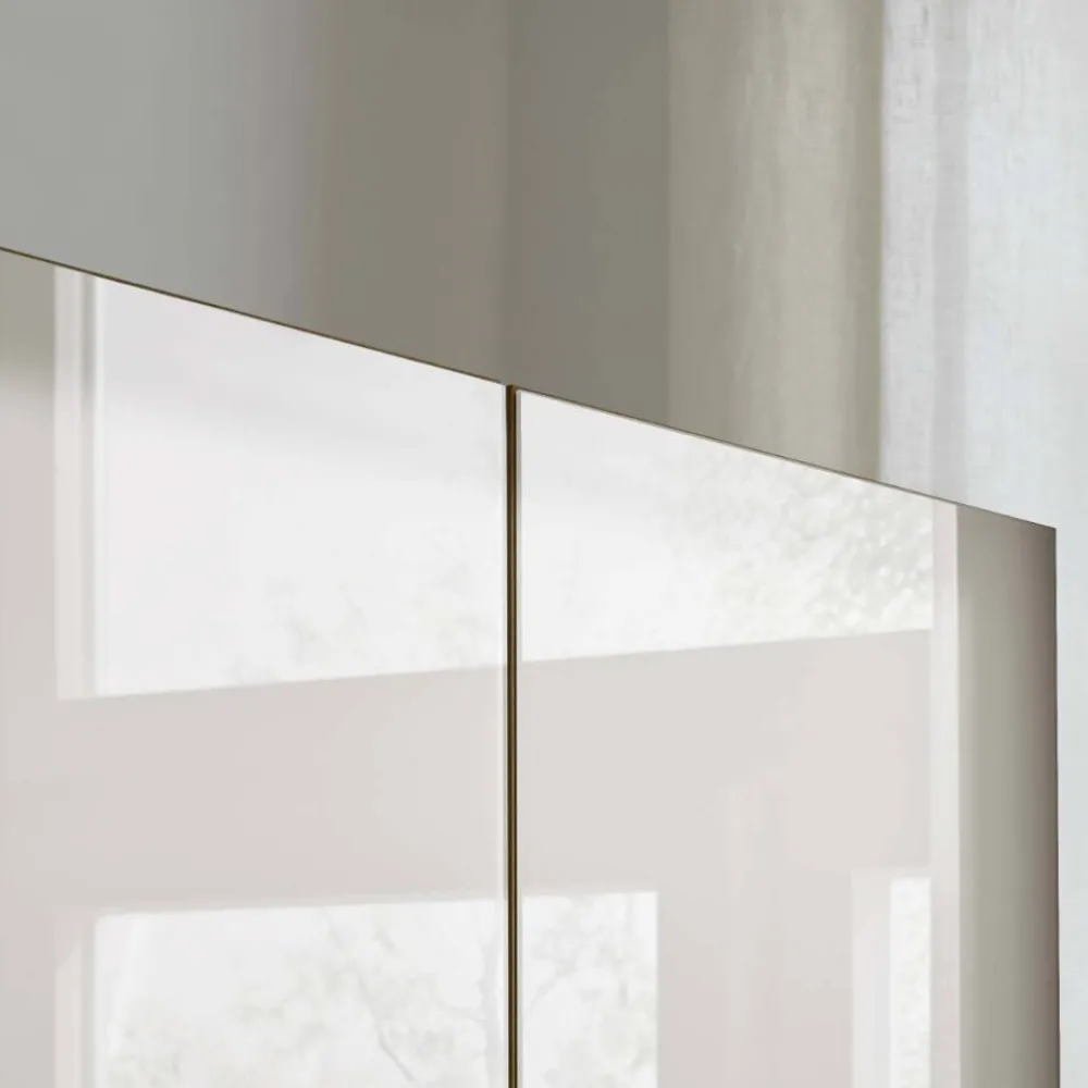 Wohnen Kleiderschränke|Schränke<7-türiger Kleiderschrank in Weiß Glas - Dilacco