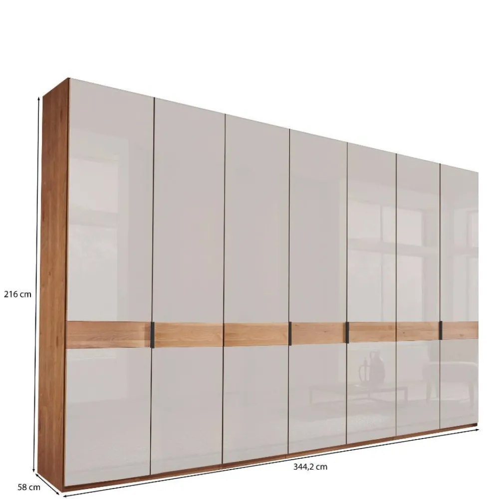 Wohnen Kleiderschränke|Schränke<7-türiger Kleiderschrank in Weiß Glas - Dilacco