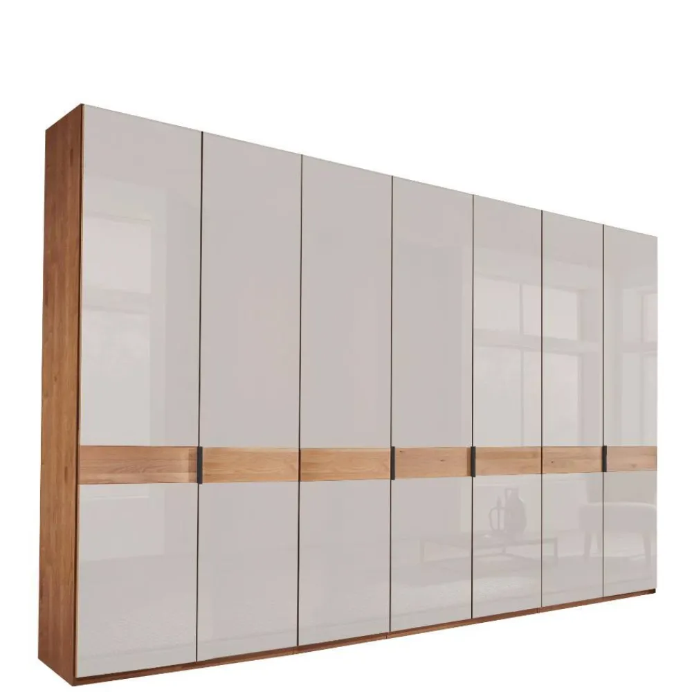 Wohnen Kleiderschränke|Schränke<7-türiger Kleiderschrank in Weiß Glas - Dilacco