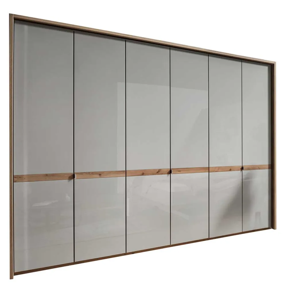 Wohnen Kleiderschränke|Schränke<6-türiger Kleiderschrank in Beige Glas - Crascanu