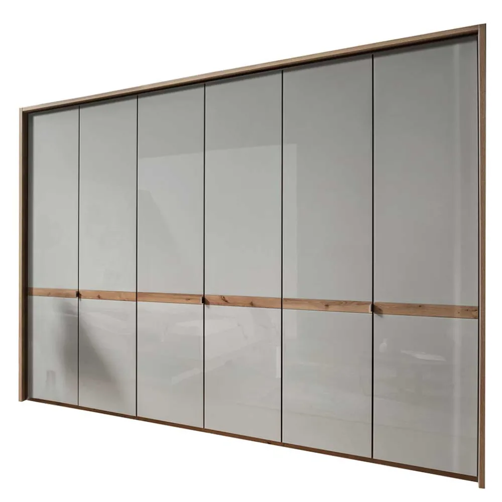 Wohnen Kleiderschränke|Schränke<6-türiger Kleiderschrank in Beige Glas - Crascanu
