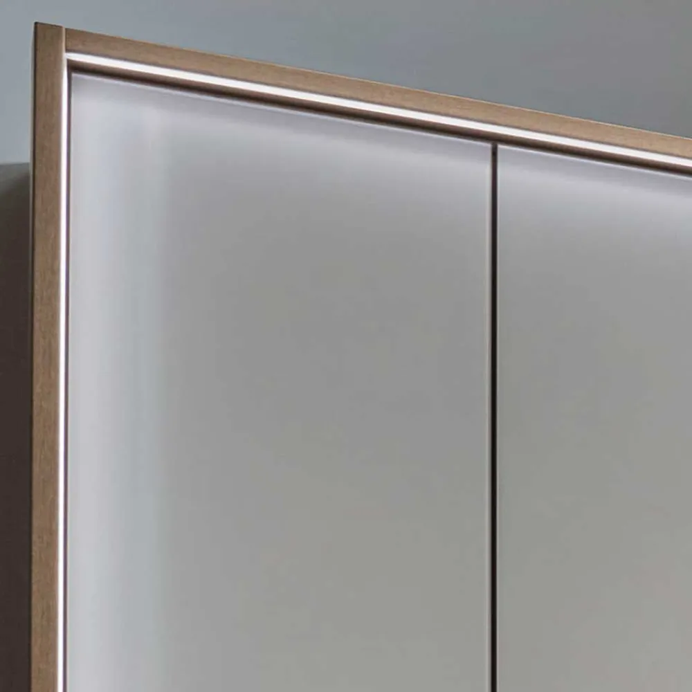 Wohnen Kleiderschränke|Schränke<6-türiger Kleiderschrank in Beige Glas - Crascanu
