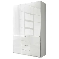 Wohnen Kleiderschränke<3-türiger Kleiderschrank in Weiß Glasfront - Rocca