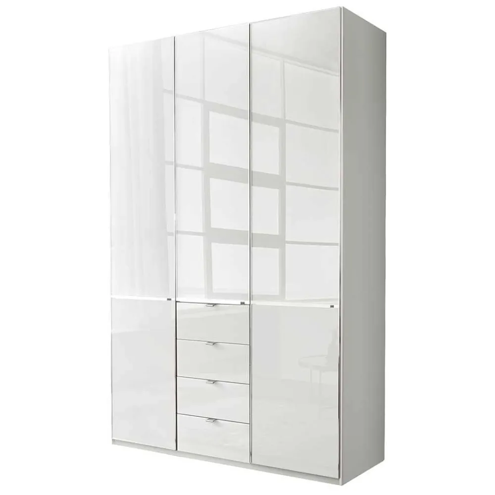 Wohnen Kleiderschränke<3-türiger Kleiderschrank in Weiß Glasfront - Rocca