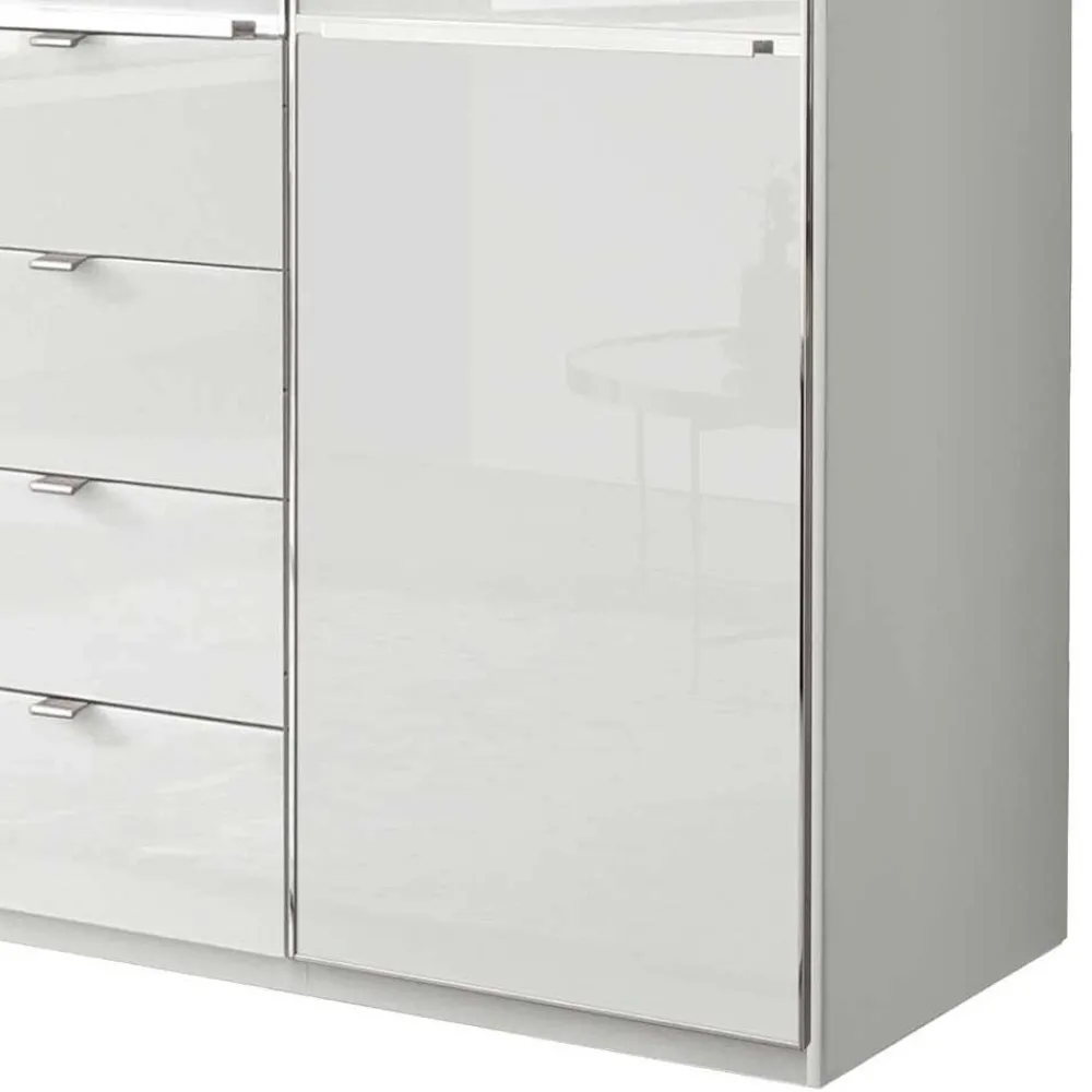 Wohnen Kleiderschränke<3-türiger Kleiderschrank in Weiß Glasfront - Rocca