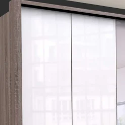 Wohnen Kleiderschränke<3-türiger Kleiderschrank mit Spiegel & Weißglas - Empresian