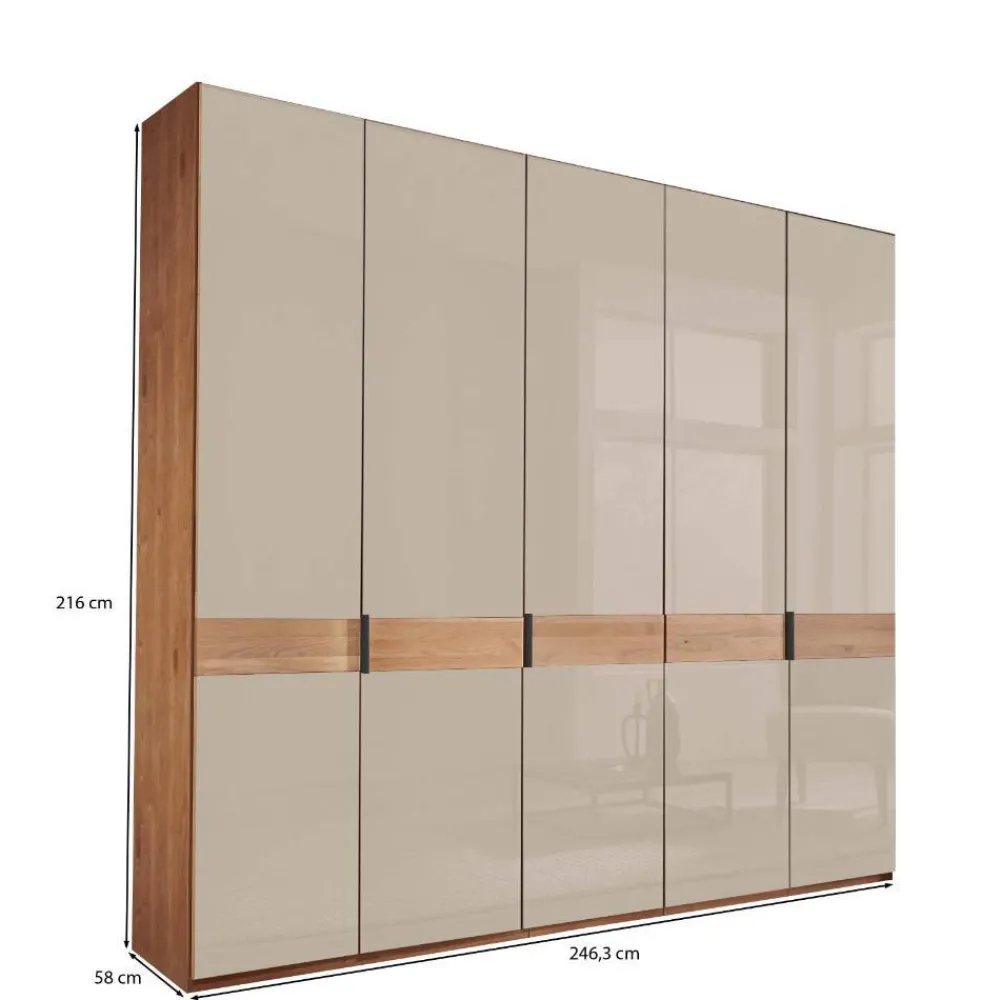 Wohnen Kleiderschränke<5-türiger Kleiderschrank mit Glasfront - Angelina