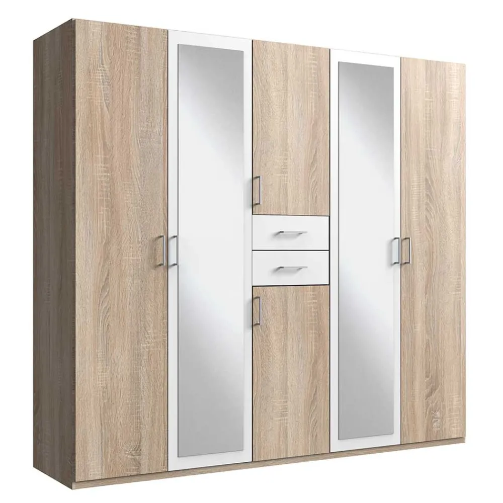Wohnen Schränke<6-türiger Kleiderschrank mit zwei Schubladen - Coint