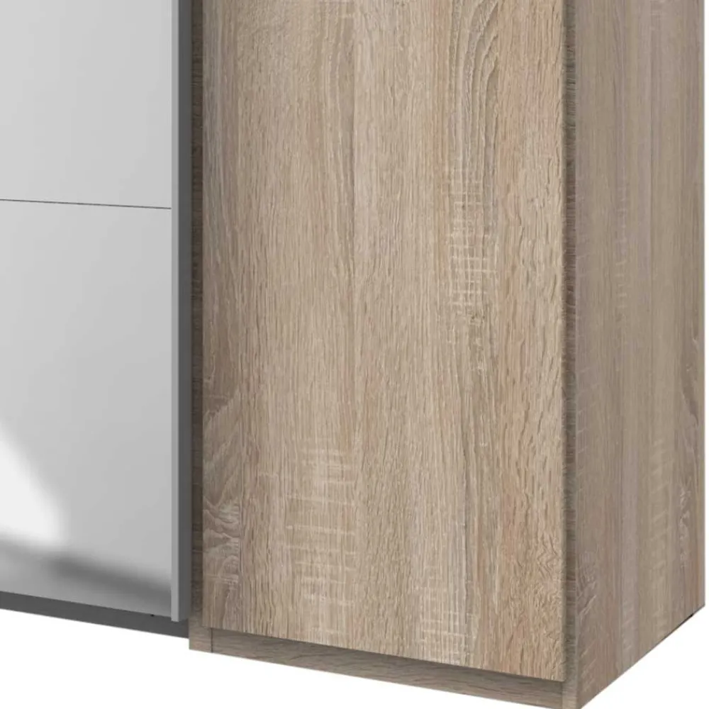 Wohnen Kleiderschränke|Schränke<4-türiger Kleiderschrank mit Spiegel Schwebetüren - Metrona