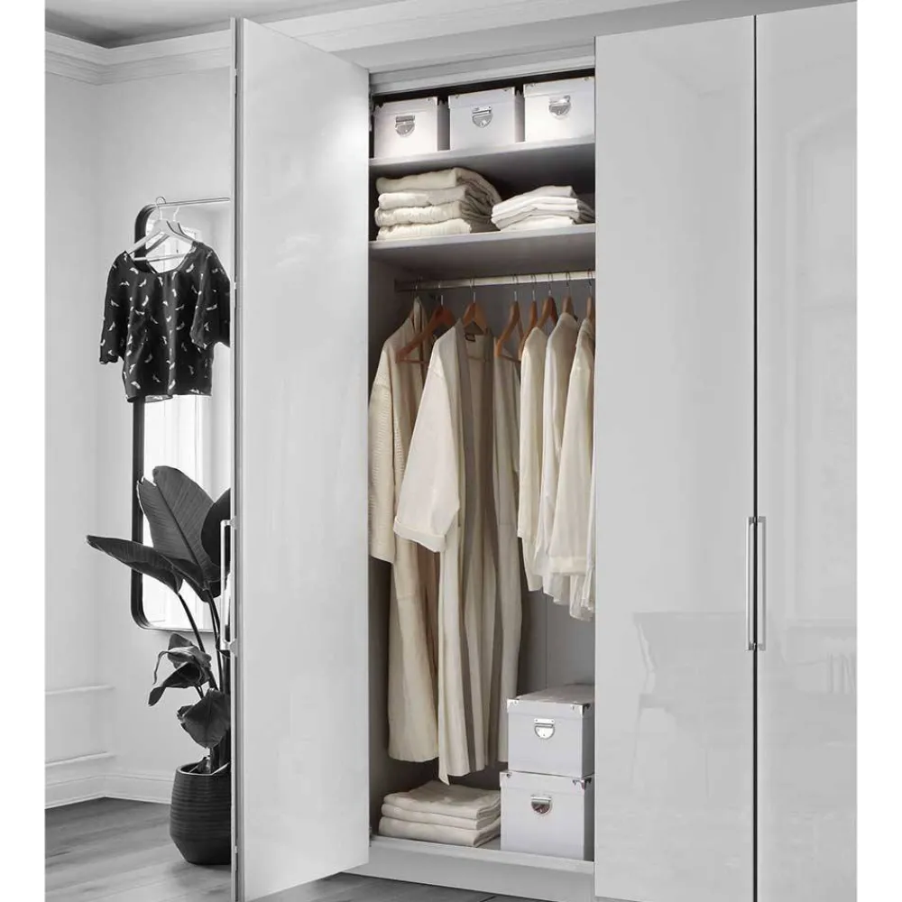 Wohnen Kleiderschränke<3-türiger Kleiderschrank mit Dreh- und Falttüren - Nujan
