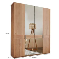 Wohnen Kleiderschränke<4-türiger Kleiderschrank mit zwei Spiegeltüren - Murray