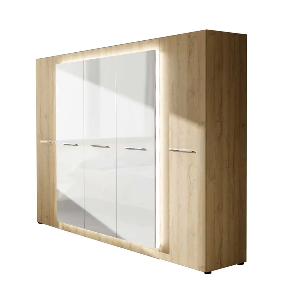 Wohnen Kleiderschränke<5-türiger Kleiderschrank 252x220x60 cm - Anieva