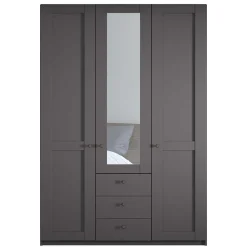 Wohnen Kleiderschränke<3-türiger Kombi-Kleiderschrank mit Spiegel - Mataram