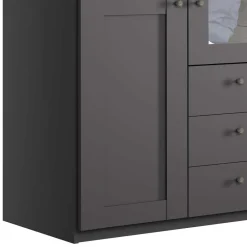 Wohnen Kleiderschränke<3-türiger Kombi-Kleiderschrank mit Spiegel - Mataram