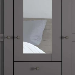 Wohnen Kleiderschränke<3-türiger Kombi-Kleiderschrank mit Spiegel - Mataram