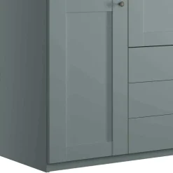 Wohnen Kleiderschränke<4-türiger Kombi-Kleiderschrank in Graugrün - Rajavo